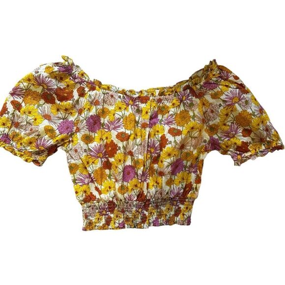 Olivia James, the label medium Floral Off-Shoulder floral Smocked Top - Picture 7 of 7
